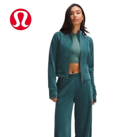 Lululemon Scuba Track Jacket (Velvet Cord) NWT | Size 4 | Storm Teal - Picture 14 of 15
